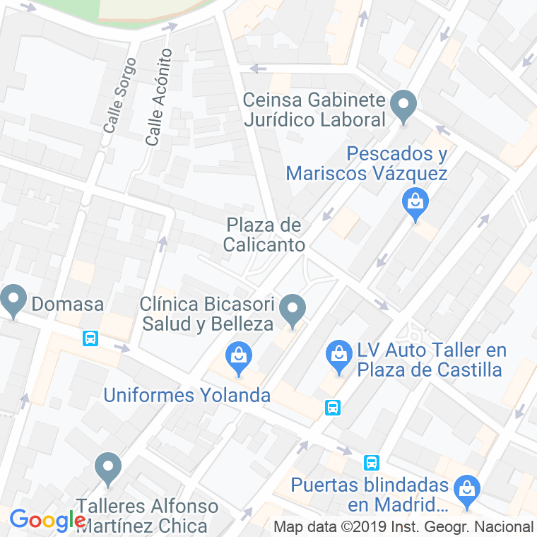 Código Postal calle Calicanto, plaza en Madrid