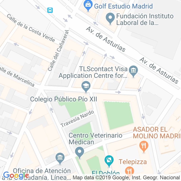 Código Postal calle Delfin en Madrid