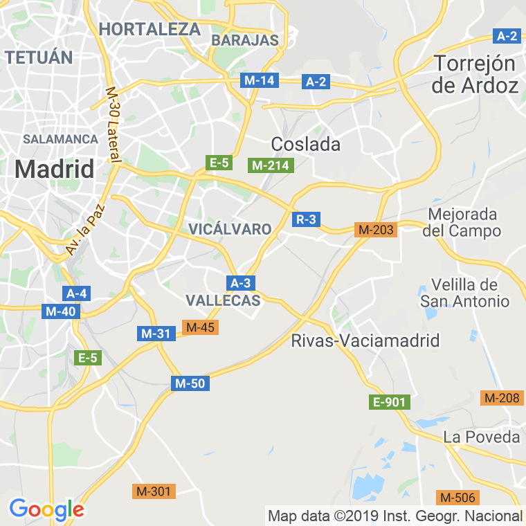Código Postal calle "G" (Vallecas) en Madrid
