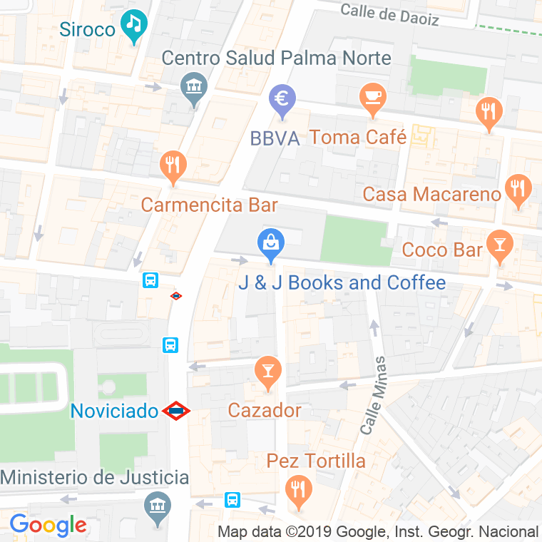 Código Postal calle "J" en Madrid