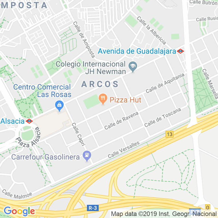 Código Postal calle Aquitania en Madrid