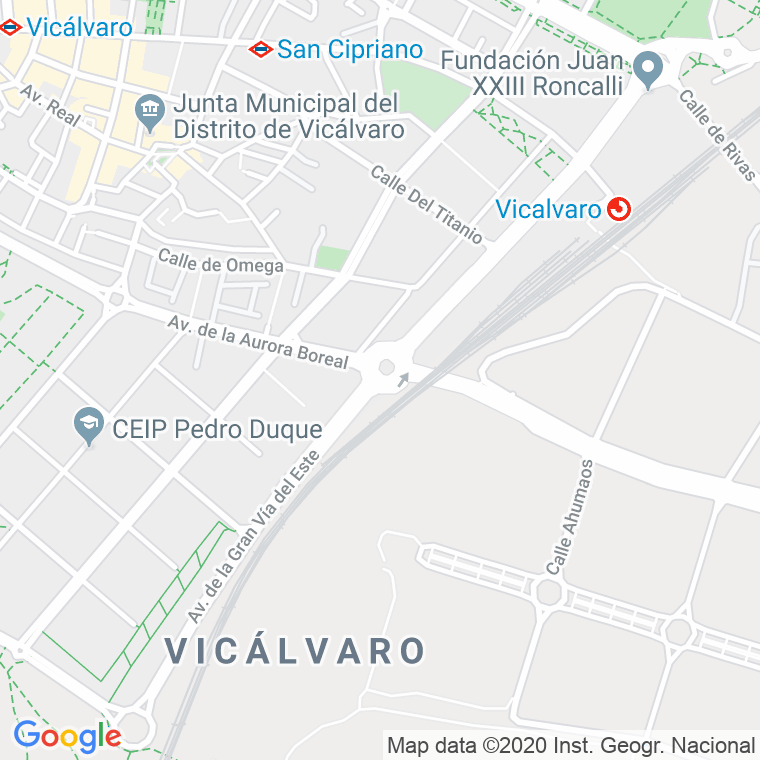 Código Postal calle Gran Via Del Este, avenida en Madrid