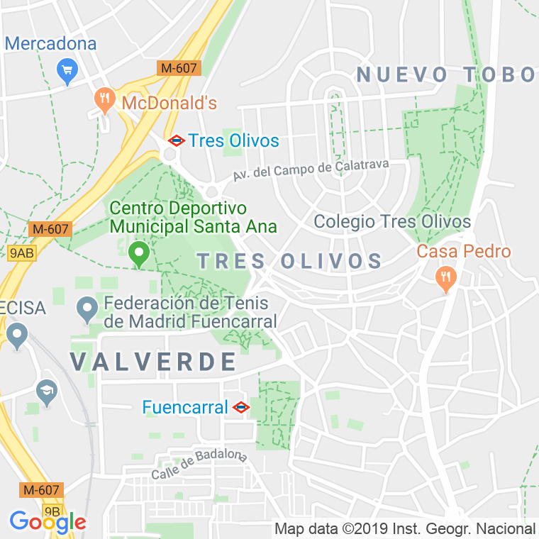 Código Postal calle Afueras A Valverde en Madrid