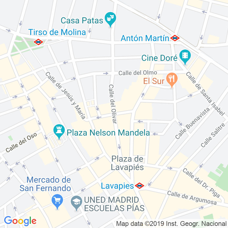 Código Postal calle Alto Del Olivar, camino en Madrid