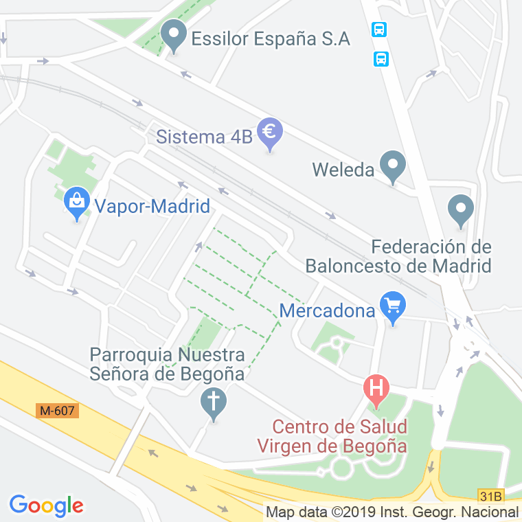 Código Postal calle Angel Mugica en Madrid