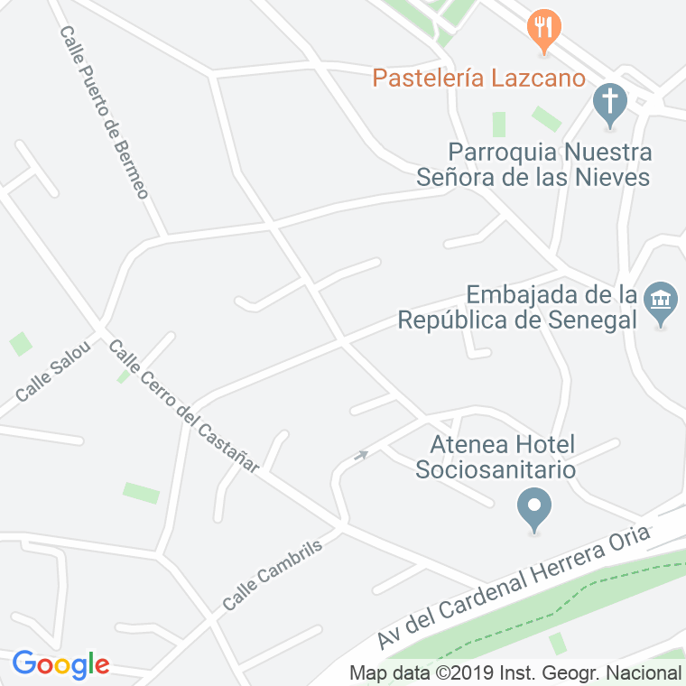 Código Postal calle Cerro Valdemartin en Madrid