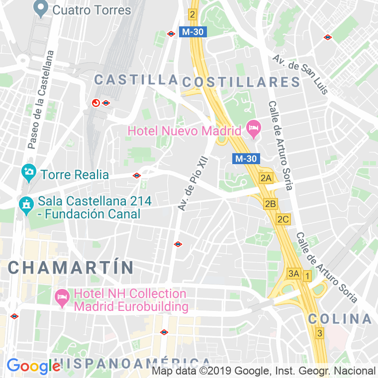 Código Postal calle Pio Xii, avenida (Impares Del 83 Al Final)  (Pares Del 68 Al Final) en Madrid