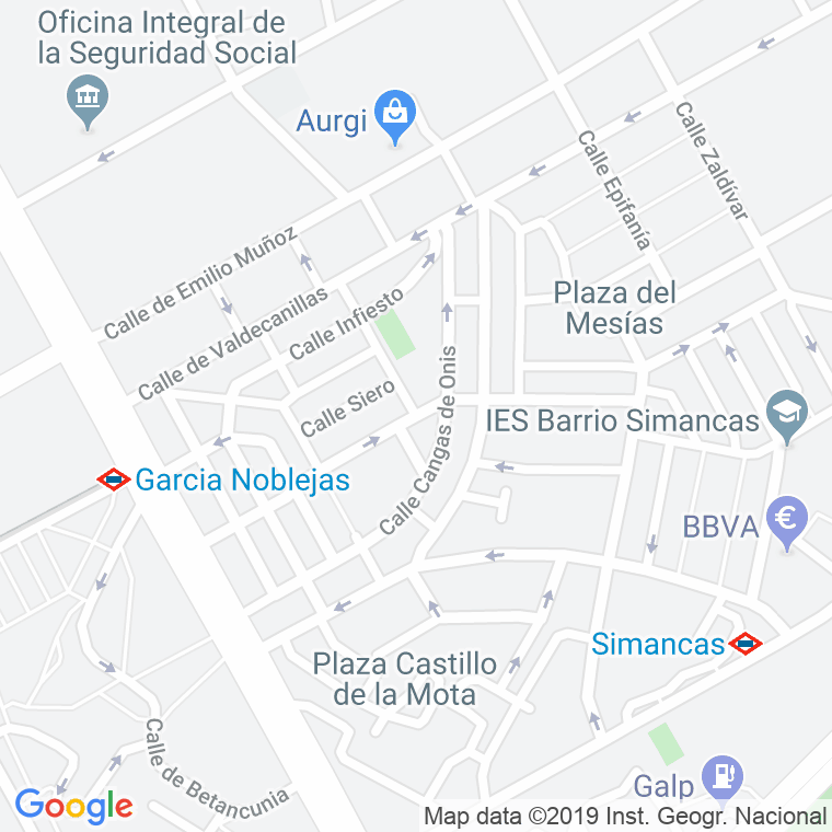 Código Postal calle Cangas De Onis en Madrid