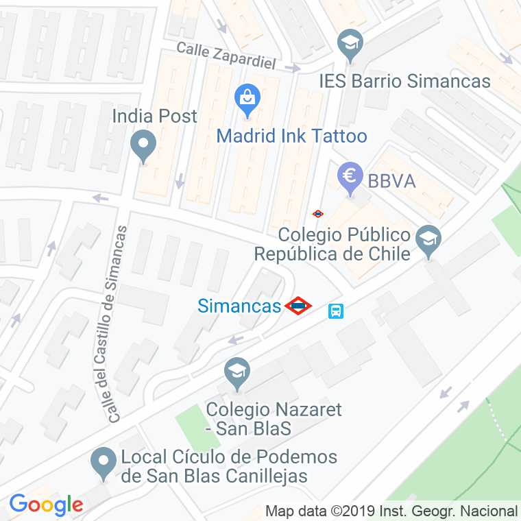 Código Postal calle Castillo De Manzanares en Madrid