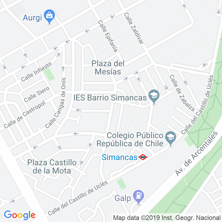 Código Postal calle Castillo De Simancas en Madrid