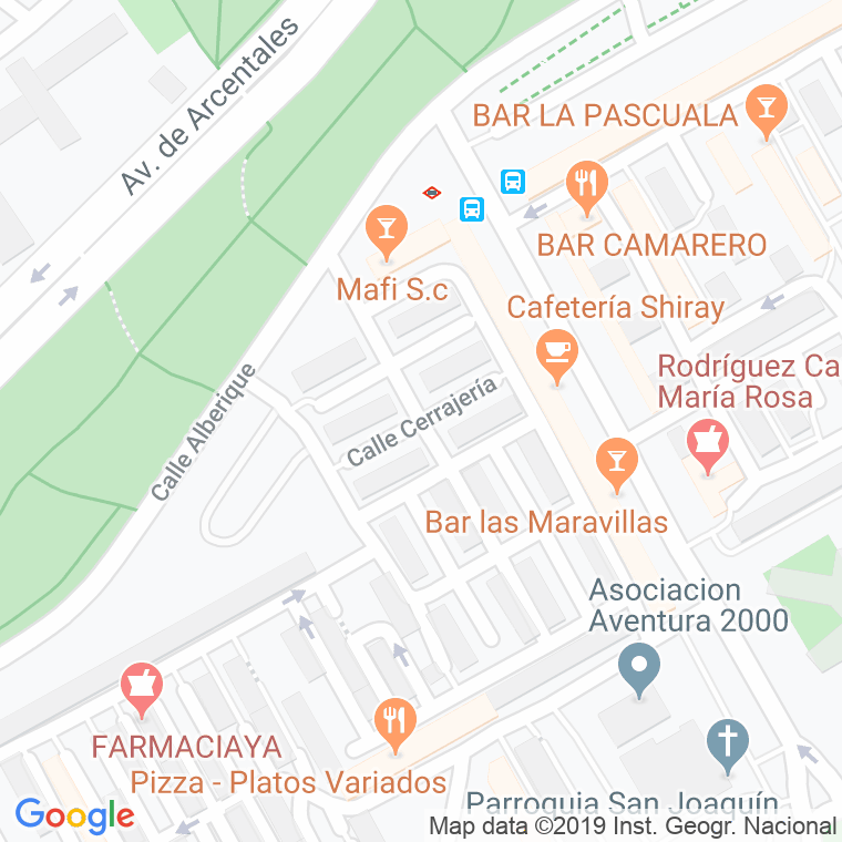 Código Postal calle Cerrajeria en Madrid