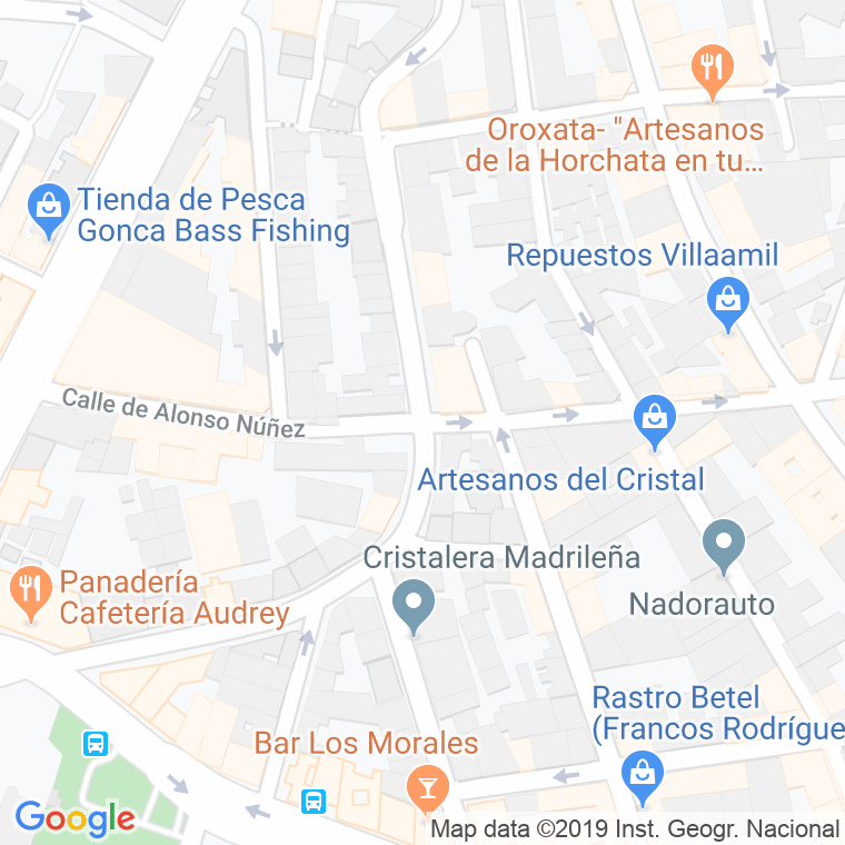 Código Postal calle Alonso Nuñez en Madrid