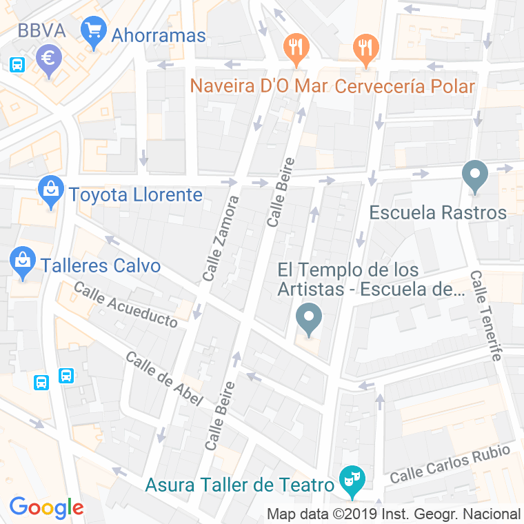 Código Postal calle Beire en Madrid