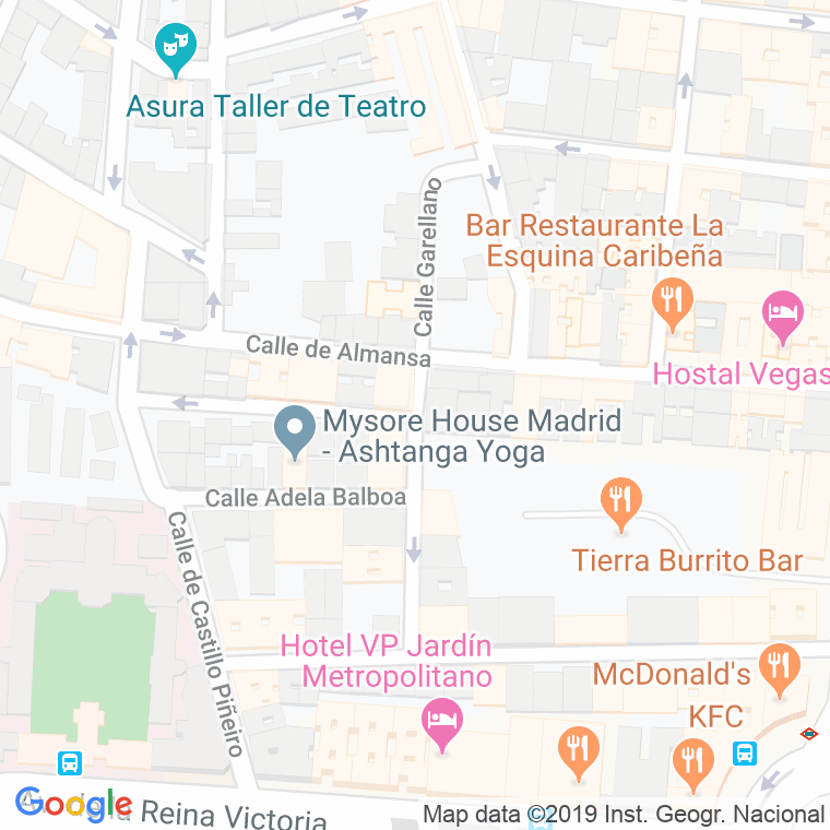 Código Postal calle Garellano en Madrid