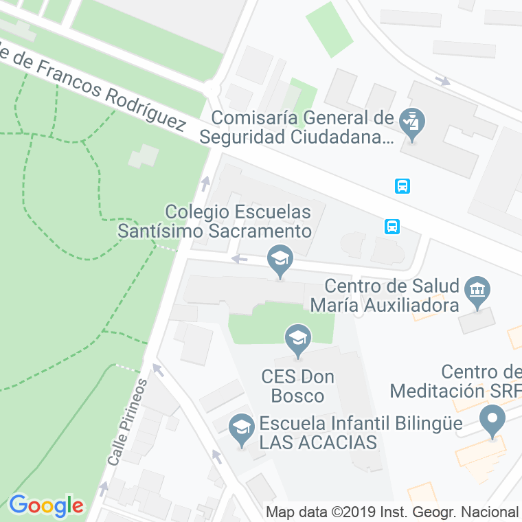 Código Postal calle Maria Auxiliadora en Madrid