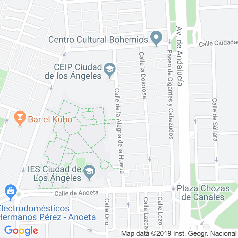 Código Postal calle Alegria De La Huerta, La en Madrid