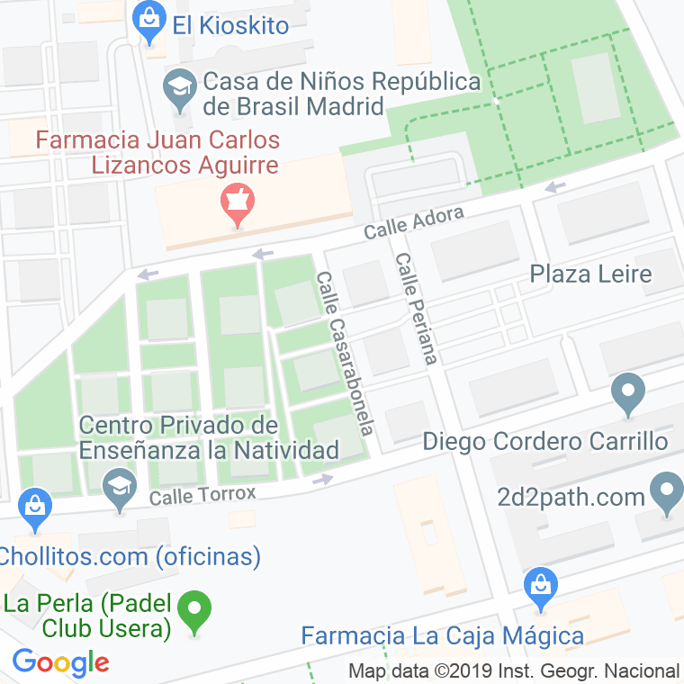 Código Postal calle Casarabonela en Madrid