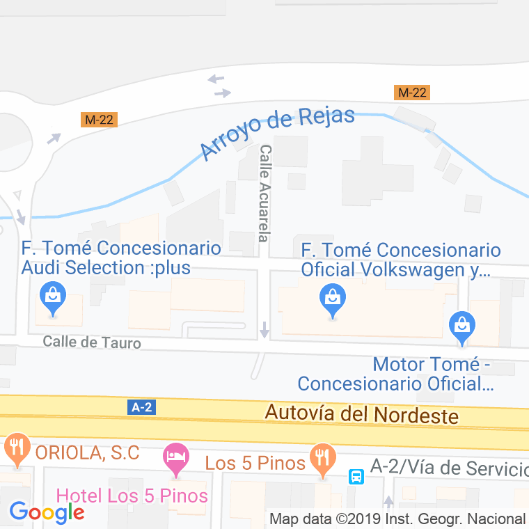 Código Postal calle Acuarela en Madrid