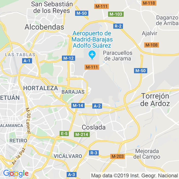 Código Postal calle America, Del Km. 7, 501 Al 15, 400 (Impares), avenida en Madrid