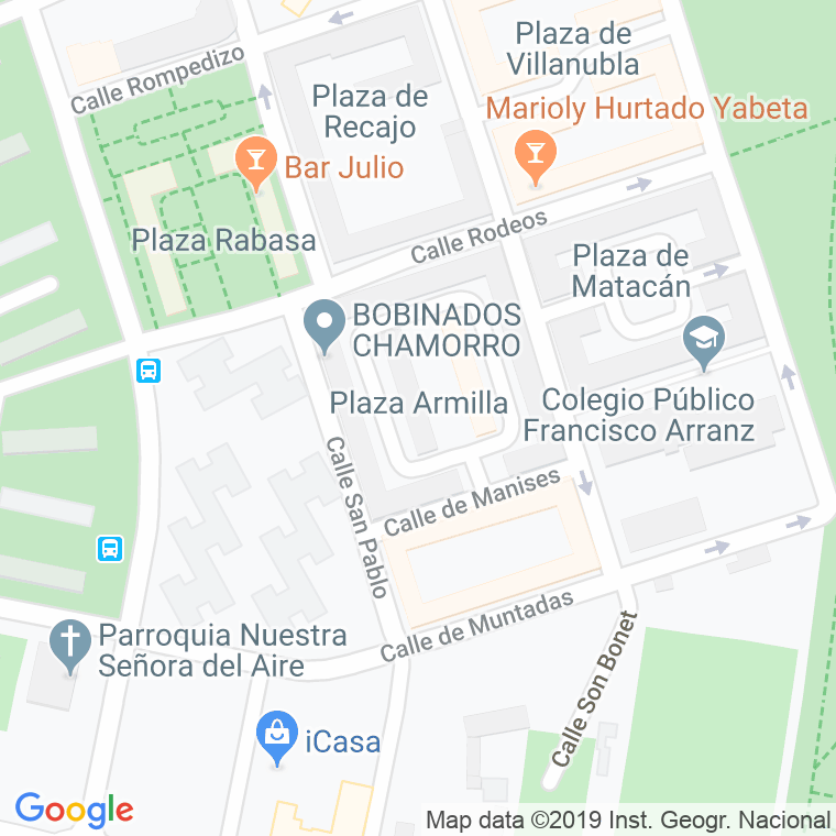 Código Postal calle Armilla, plaza en Madrid