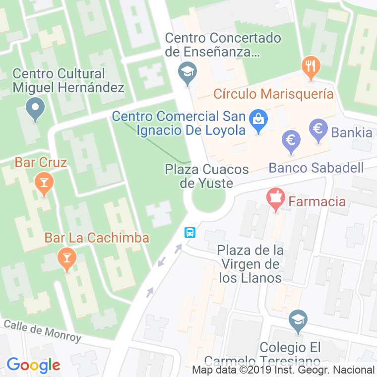 Código Postal calle Cuacos De Yuste, plaza en Madrid