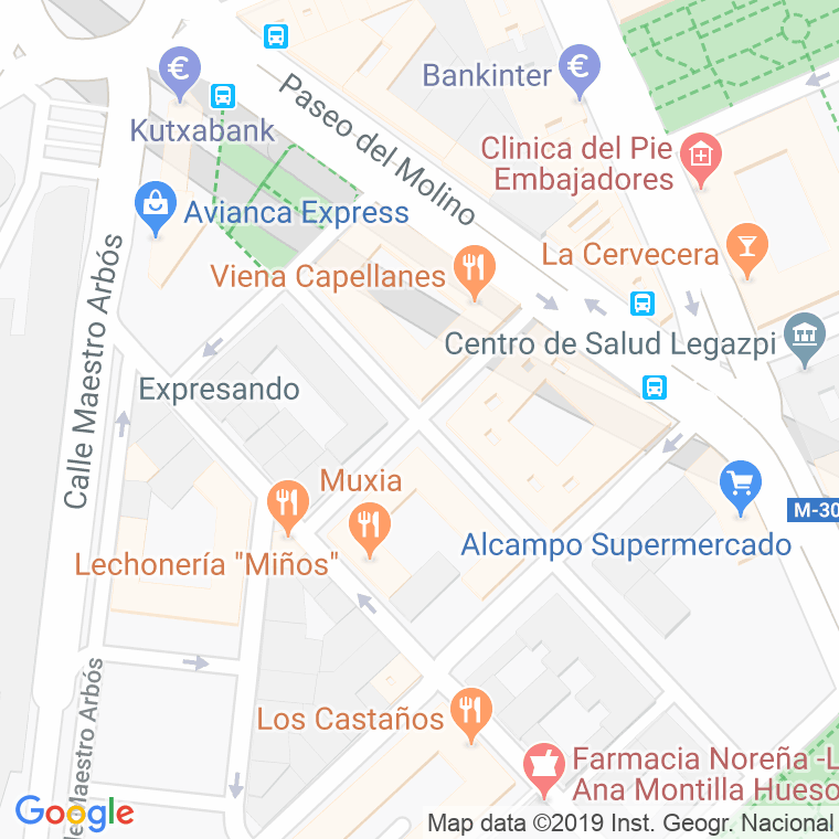 Código Postal calle Andres De Urdaneta en Madrid