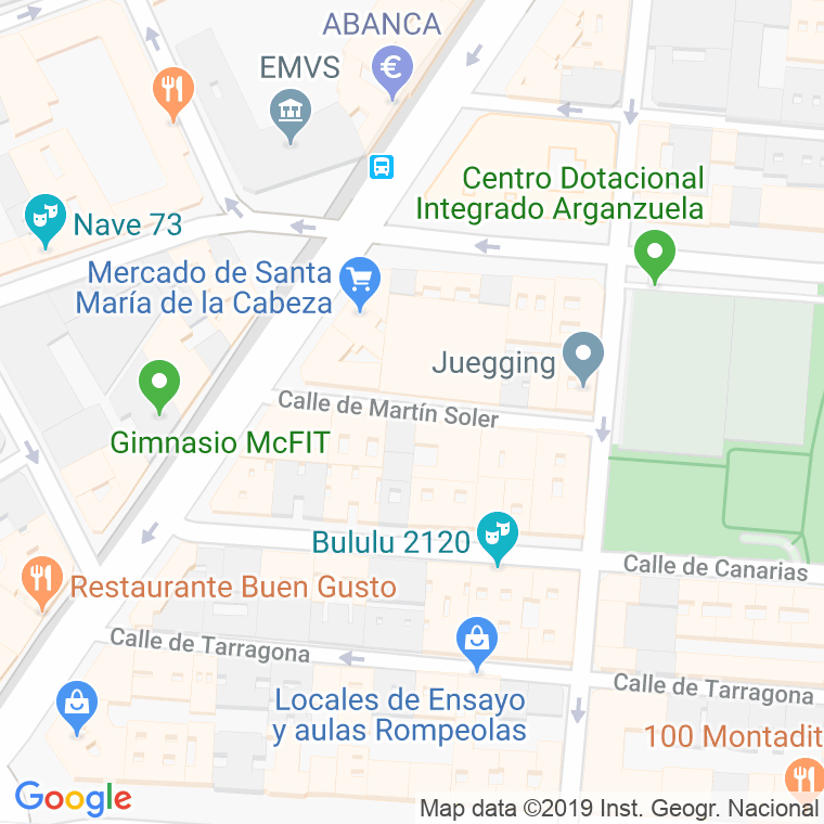 Código Postal calle Martin Soler en Madrid