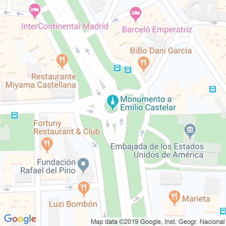 Código Postal calle Emilio Castelar, glorieta en Madrid