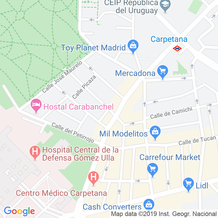 Código Postal calle Avestruz en Madrid