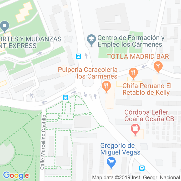 Código Postal calle Carmenes, glorieta en Madrid
