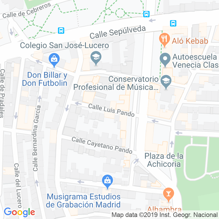 Código Postal calle Luis Pando en Madrid