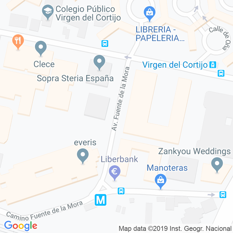 Código Postal calle Fuente De La Mora, avenida en Madrid