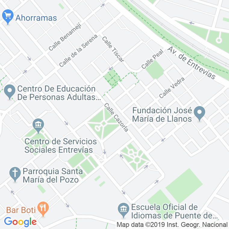 Código Postal calle Cazorla en Madrid