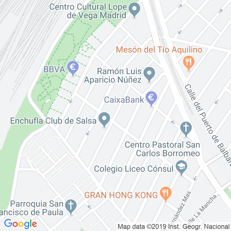Código Postal calle Cerro De La Alcazaba en Madrid