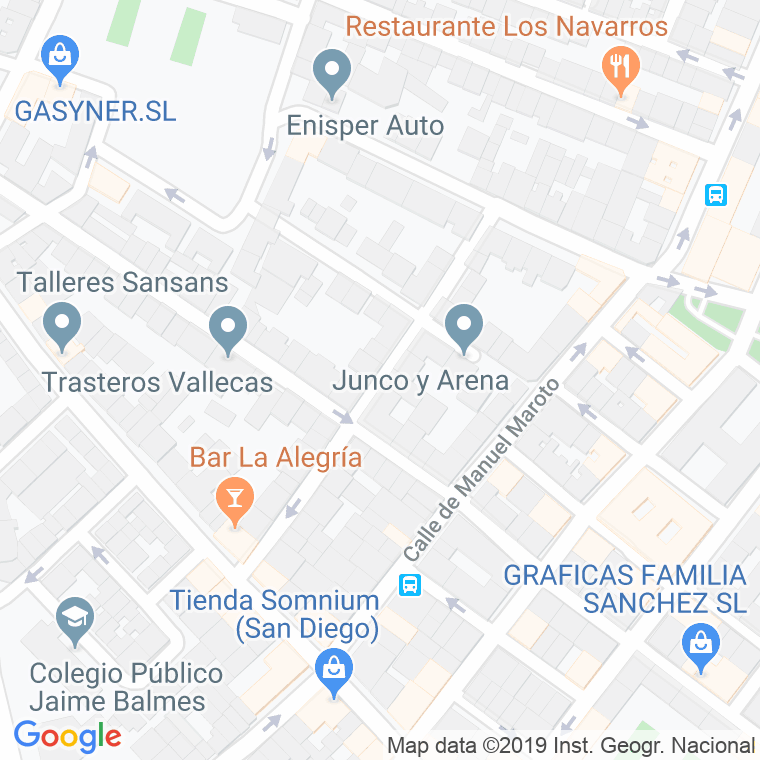 Código Postal calle Gregorio Navas en Madrid
