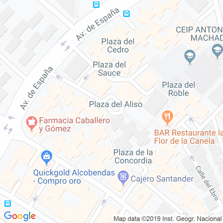 Código Postal calle Aliso, plaza en Alcobendas y La Moraleja