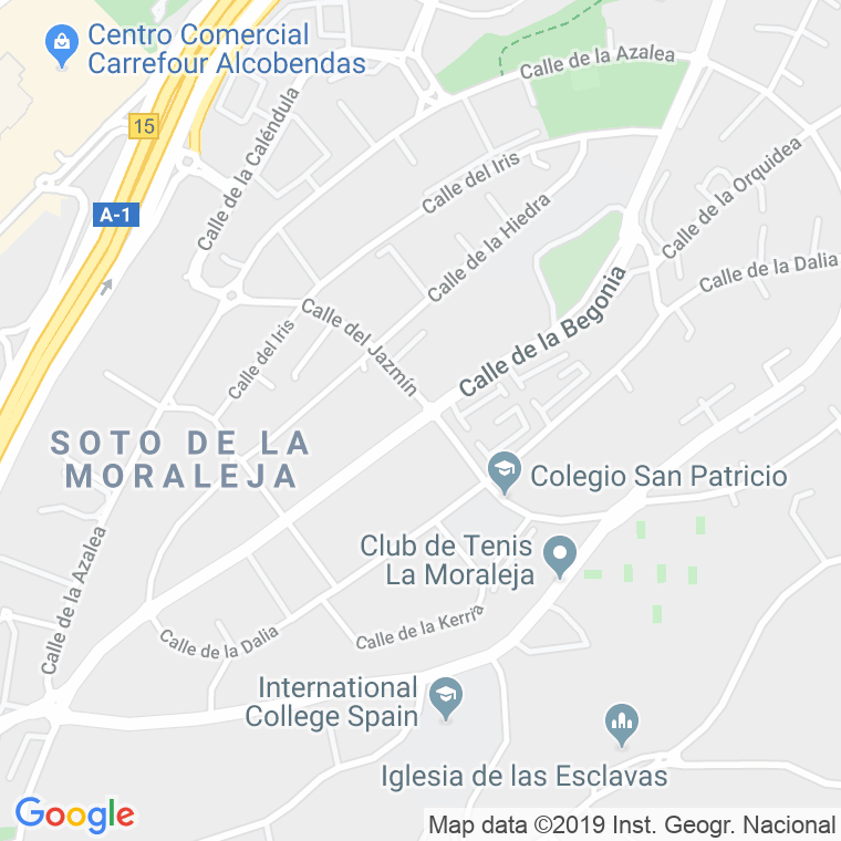 Código Postal calle Begonia en Alcobendas y La Moraleja
