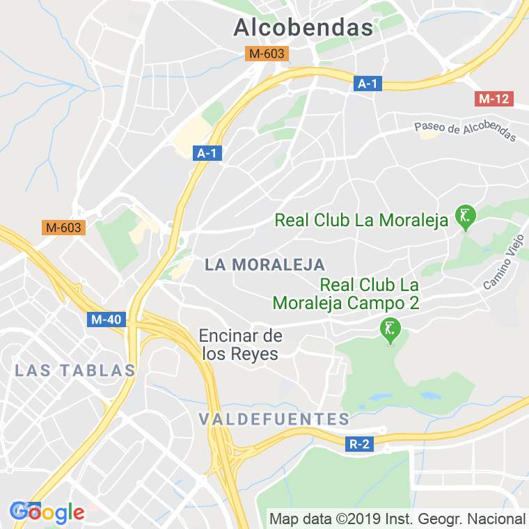 Código Postal calle Moraleja, La, urbanizacion en Alcobendas y La Moraleja