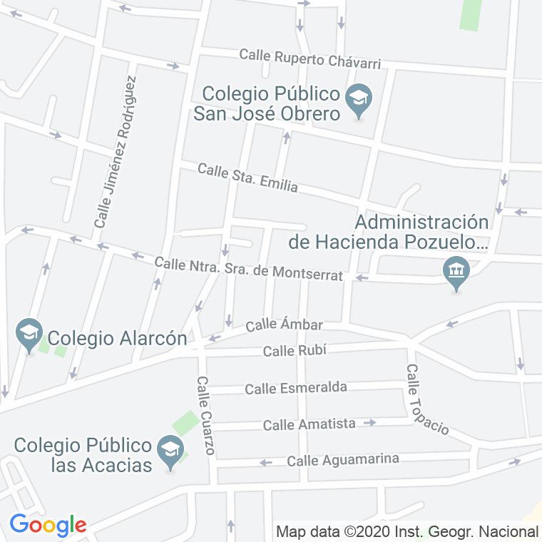 Código Postal calle Alabastro en Pozuelo de Alarcón