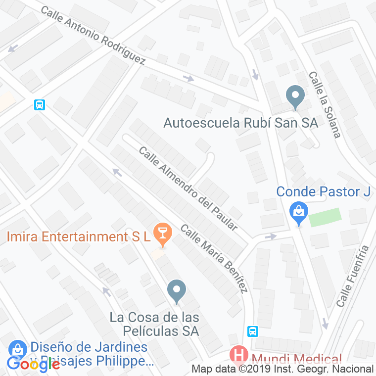 Código Postal calle Almendro Del Paular en Pozuelo de Alarcón