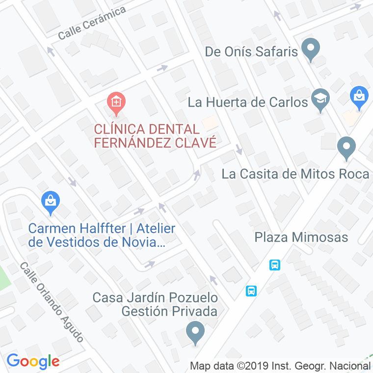 Código Postal calle Angel Llorente Martin en Pozuelo de Alarcón