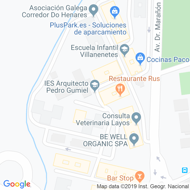 Código Postal calle Arquitecto Pedro Gumiel en Alcalá de Henares