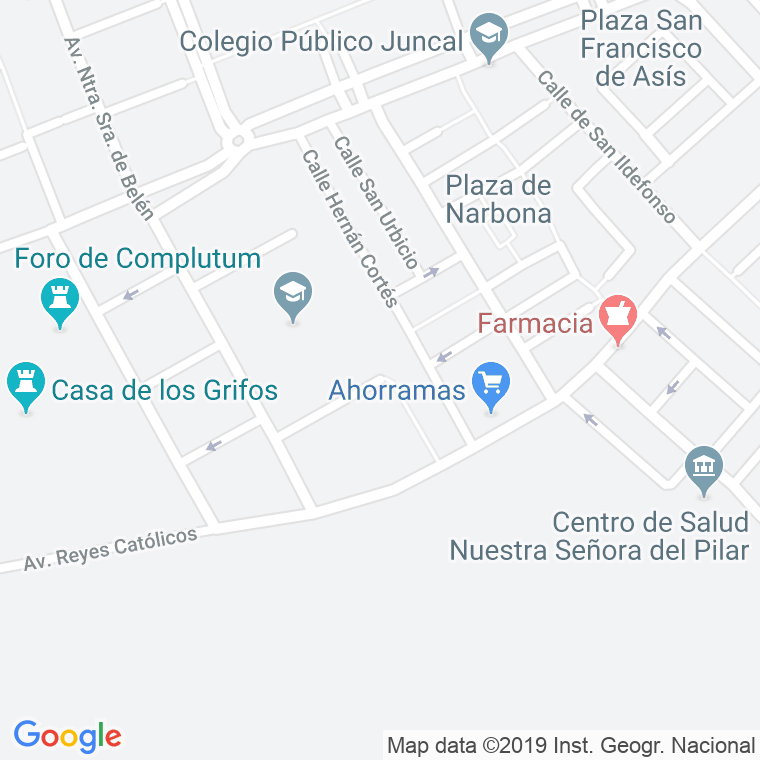 Código Postal calle Francisco De Pizarro en Alcalá de Henares