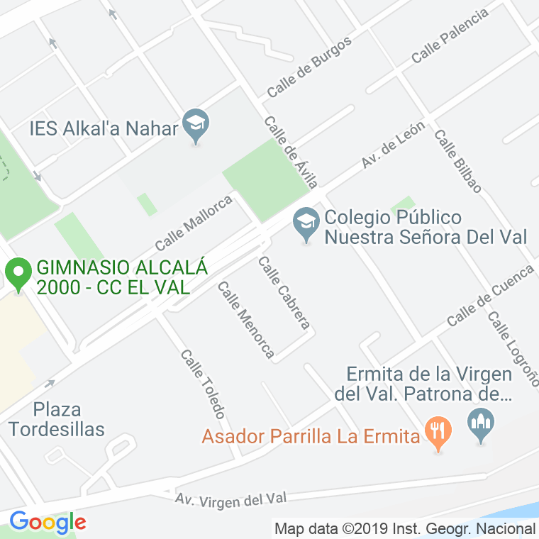Código Postal calle Cabrera en Alcalá de Henares