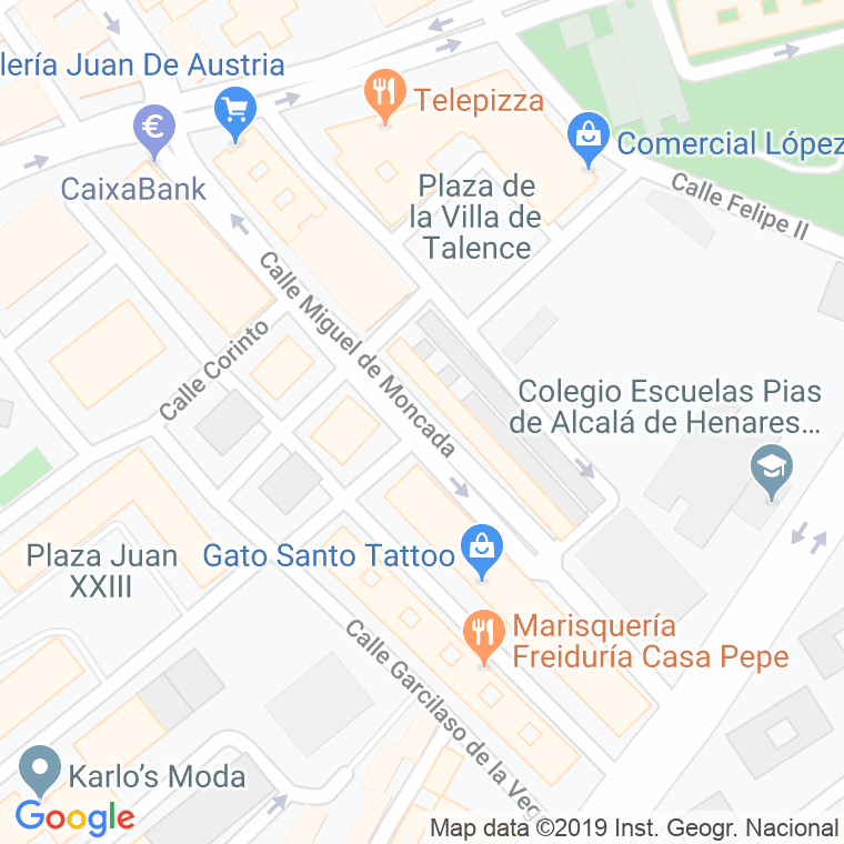 Código Postal calle Miguel De Moncada en Alcalá de Henares