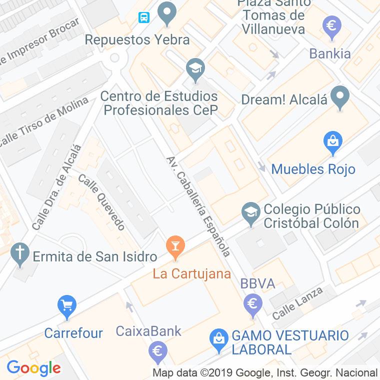 Código Postal calle Caballeria Española, avenida en Alcalá de Henares
