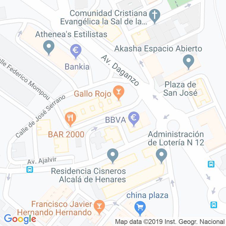 Código Postal calle Antonio Cabezon en Alcalá de Henares