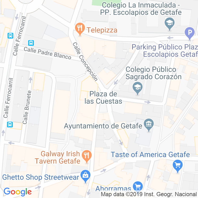 Código Postal calle Cuestas, plaza en Getafe