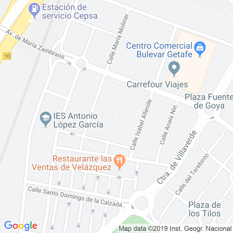 Código Postal calle Emilia Pardo Bazan en Getafe