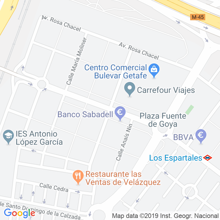 Código Postal calle Isabel Allende en Getafe